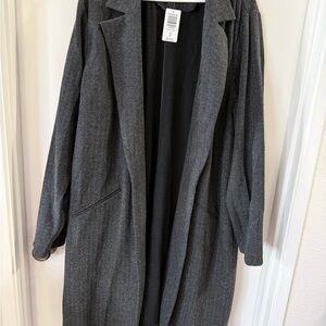 Torrid Herringbone Tweed Knit Boyfriend Trench Blazer Woman’s Plus Size 4X NWT